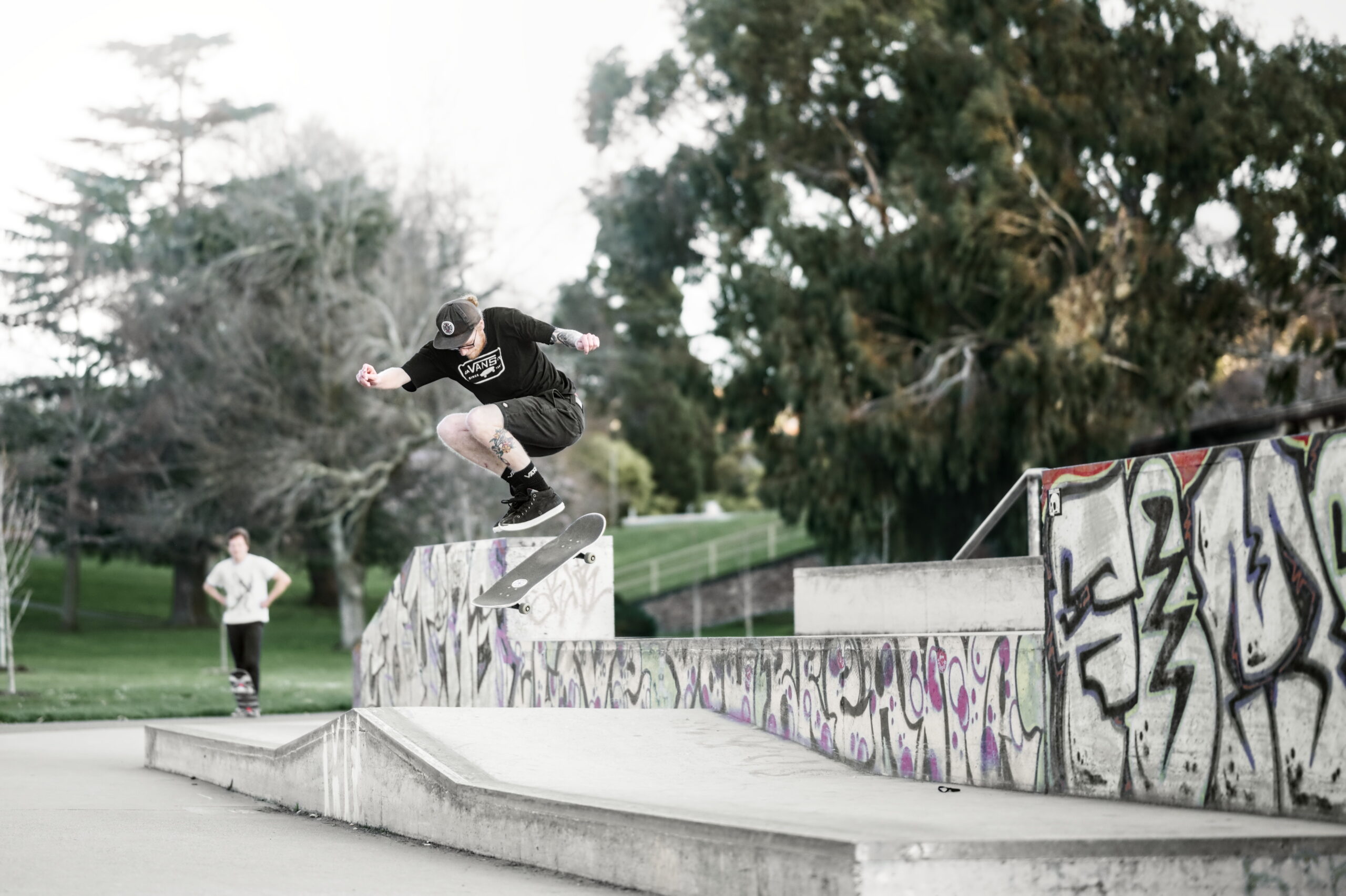 Photo of a skater mid pop shuv-it